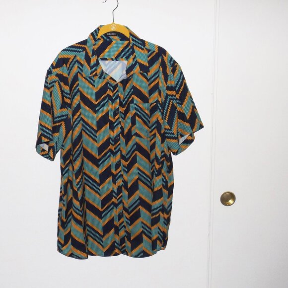 Vintage men's shirt polyester Size M (#EV1655A) - Picture 1 of 4